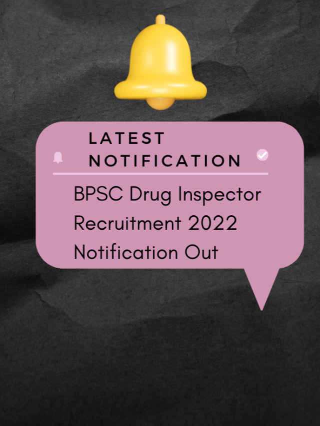 BPSC Drug Inspector Recruitment 2022 Notification Out